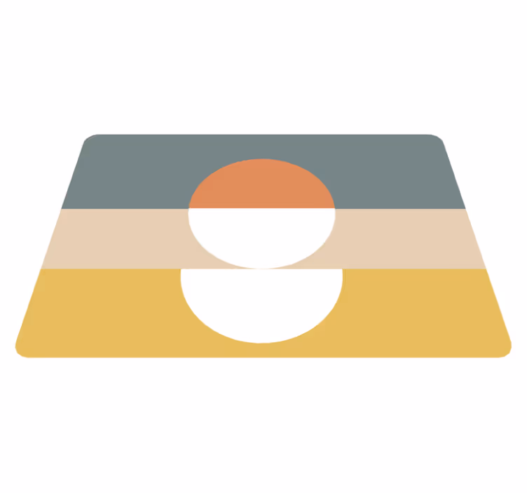 Vinyl teppich geometrisch mit 3 streifen und kreisflagge - TenStickers