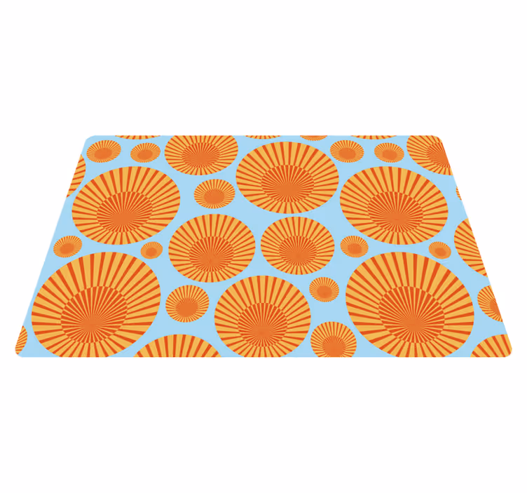 Geometrischer vinyl teppich 70er jahre sonne laptop - TenStickers