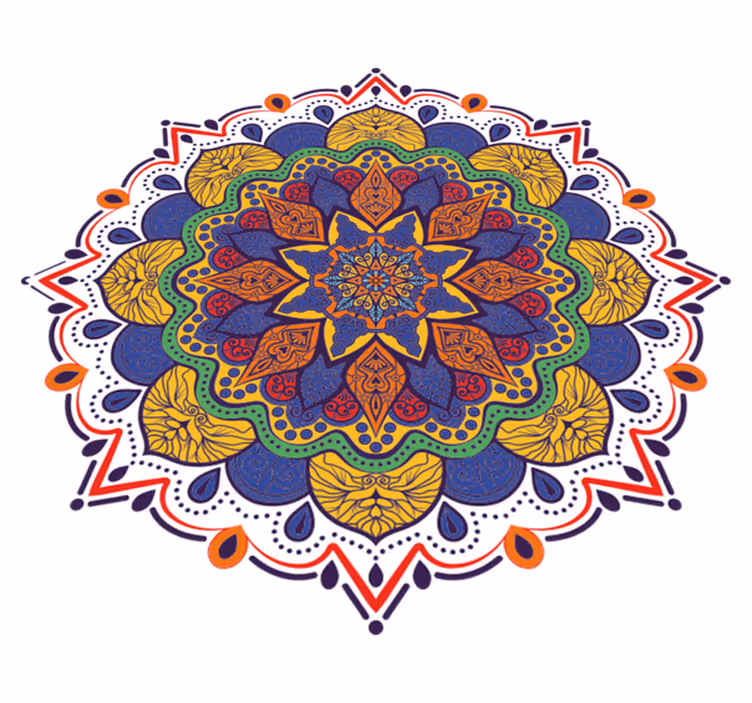 Vinyl teppich geometrisch buntes blumenmandala - TenStickers
