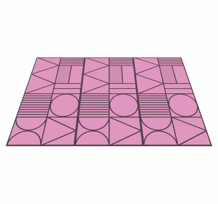 Vinyl teppich geometrisch in rosa und grau - TenStickers