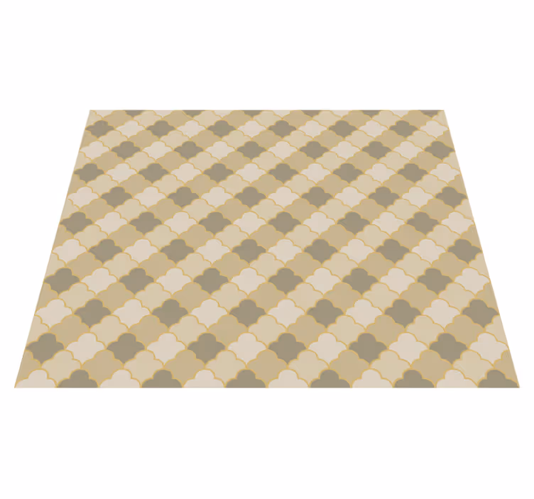 Vinyl teppich geometrisch beige art deco muster - TenStickers