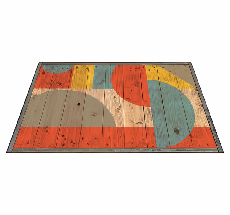 Vinyl teppich geometrisch holzgeometrie - TenStickers