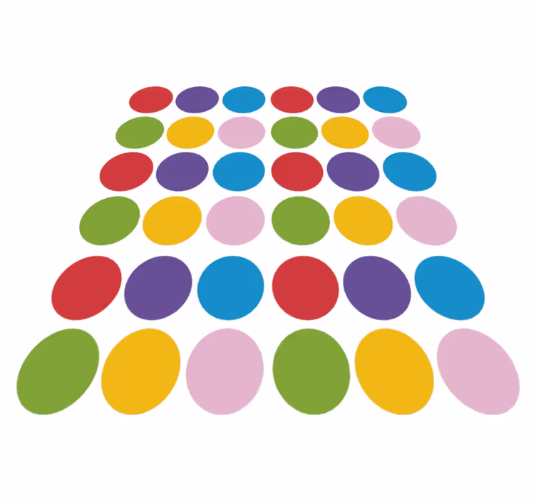 Vinyl teppich geometrisch buntes kreismuster - TenStickers