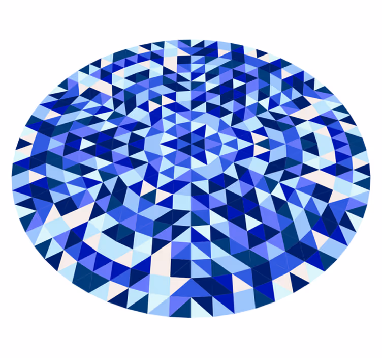 Vinyl teppich geometrisch mit kreisförmigem blau-muster - TenStickers