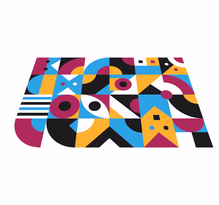 Vinyl teppich geometrisch lebendige abstrakte elemente - TenStickers