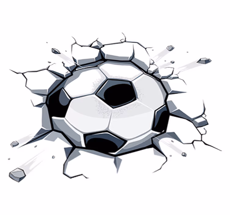 Vinyl teppich kinderzimmer 3d fußball motiv - TenStickers