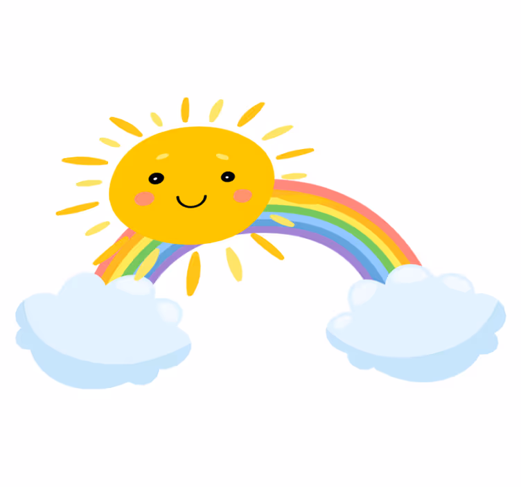 Vinyl teppich kinderzimmer himmel cartoon sonne regenbogen - TenStickers