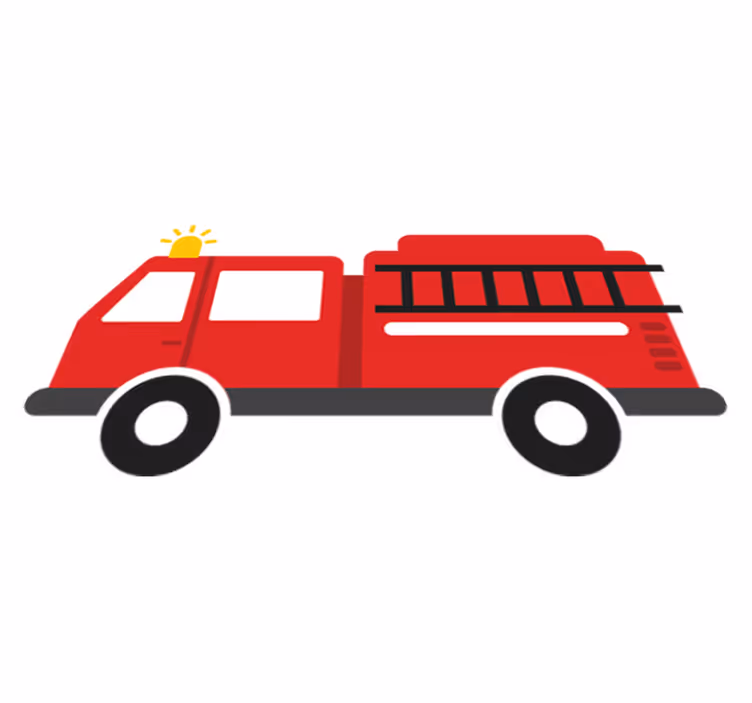 Vinyl teppich kinderzimmer feuerwehrfahrzeug - TenStickers