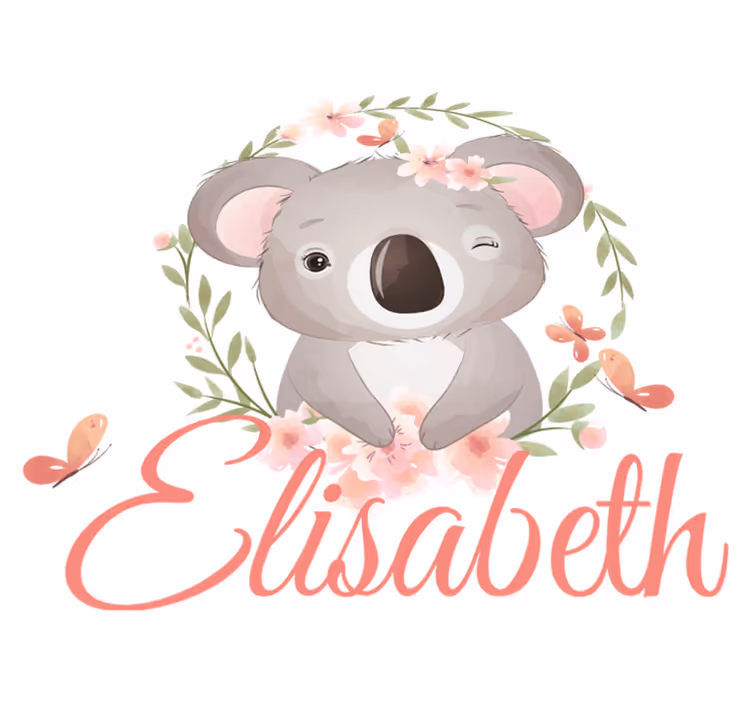 Vinyl teppich kinderzimmer süße tiere koala mit namen - TenStickers
