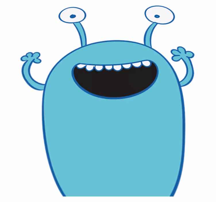 Vinyl teppich kinderzimmer blauer monster aufkleber - TenStickers