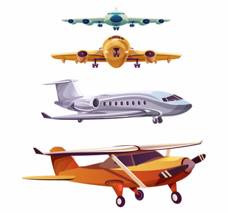 Vinyl teppich kinderzimmer mit flugzeugmotiven - TenStickers