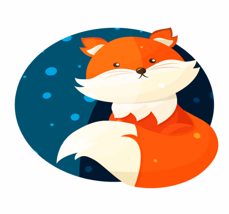Vinyl teppich kinderzimmer mit niedlichem fuchsdesign - TenStickers