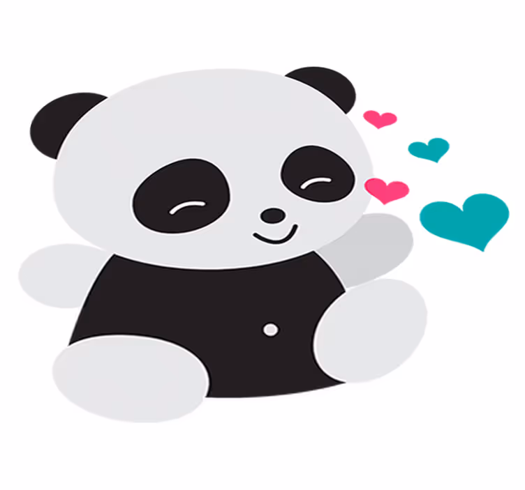 Vinyl teppich kinderzimmer mit niedlichem panda-bären - TenStickers
