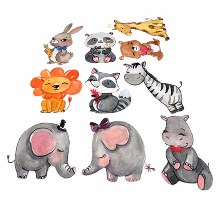 Vinyl teppich kinderzimmer mit dschungel tierstickern - TenStickers