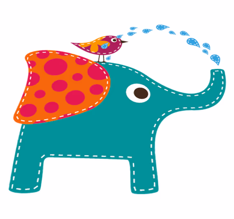 Vinyl teppich kinderzimmer elefant beim duschen - TenStickers
