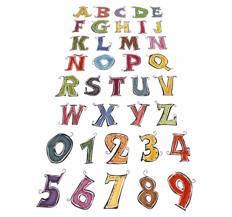 Vinyl teppich kinderzimmer mit vollständigem alphabet - TenStickers