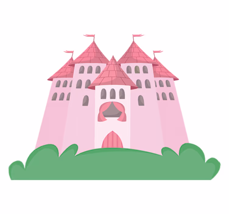 Vinyl teppich kinderzimmer pinkes schloss - TenStickers