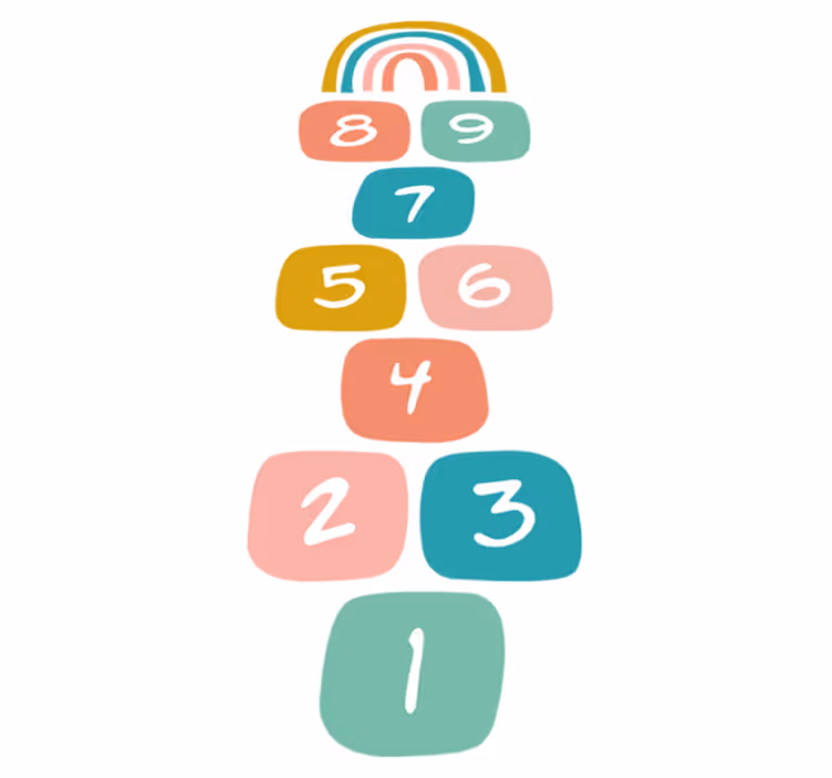 Vinyl teppich kinderzimmer himmel und hölle regenbogen - TenStickers