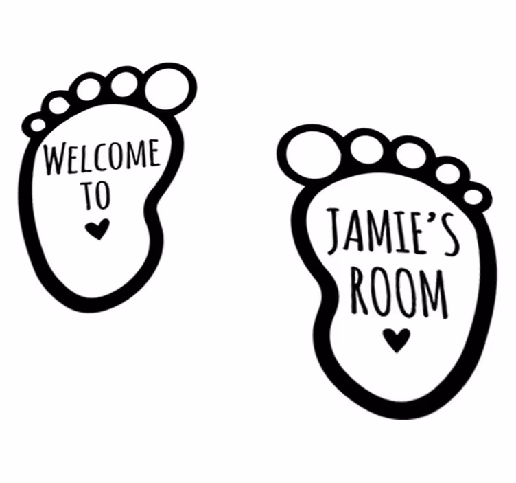 Vinyl teppich kinderzimmer mit babyfüßen und namen - TenStickers