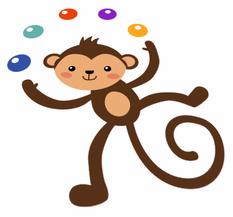 Vinyl teppich kinderzimmer mit jonglieraffe - TenStickers