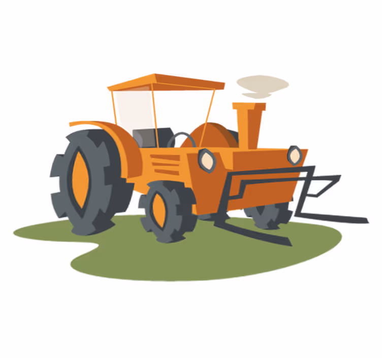 Vinyl teppich kinderzimmer orangen traktor - TenStickers