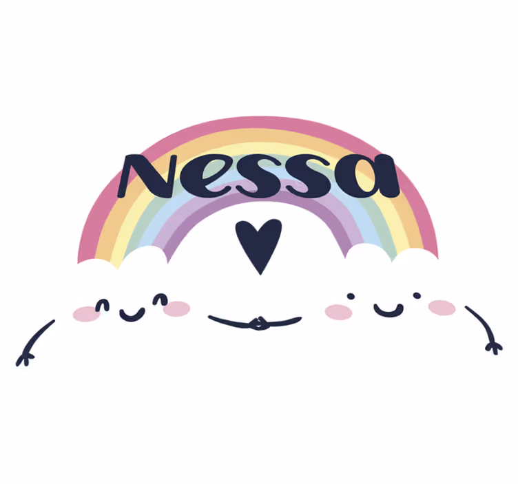 Vinyl teppich kinderzimmer personalisierter regenbogen - TenStickers