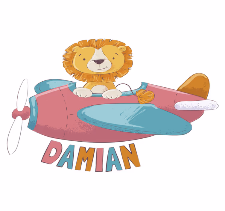 Vinyl teppich kinderzimmer mit namen löwe - TenStickers
