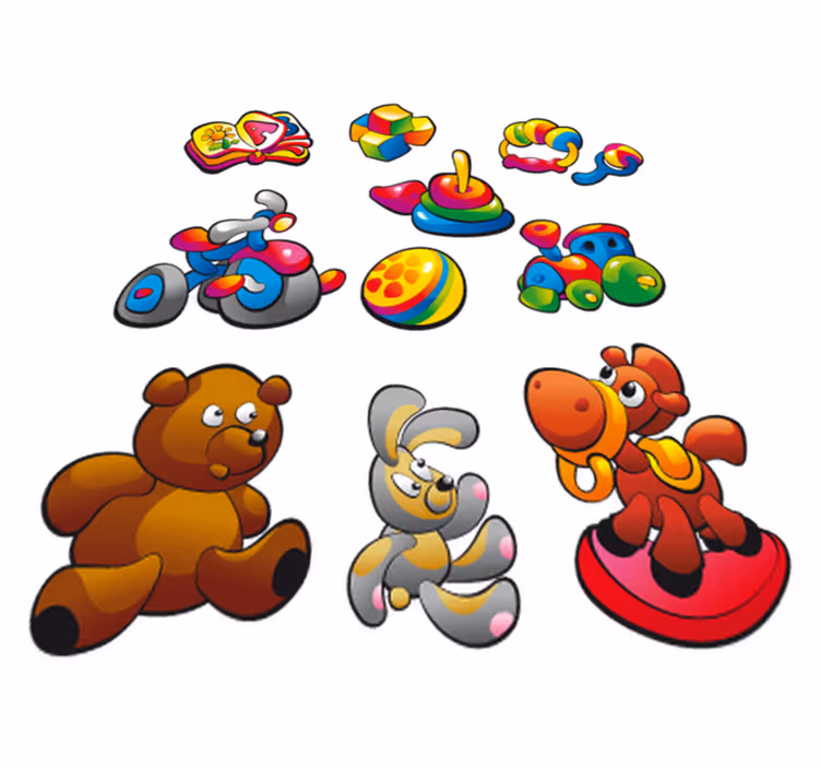 Vinyl teppich kinderzimmer mit spielzeugstickern - TenStickers