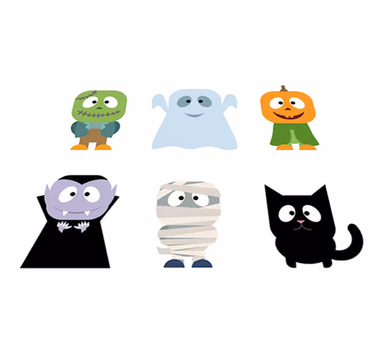 Vinyl teppich kinderzimmer mit halloween monsterstickern - TenStickers