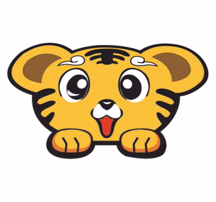 Vinyl teppich kinderzimmer glücklicher baby-tiger - TenStickers