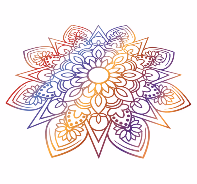 Vinyl teppich schlafzimmer lebhaftes feuriges mandala - TenStickers