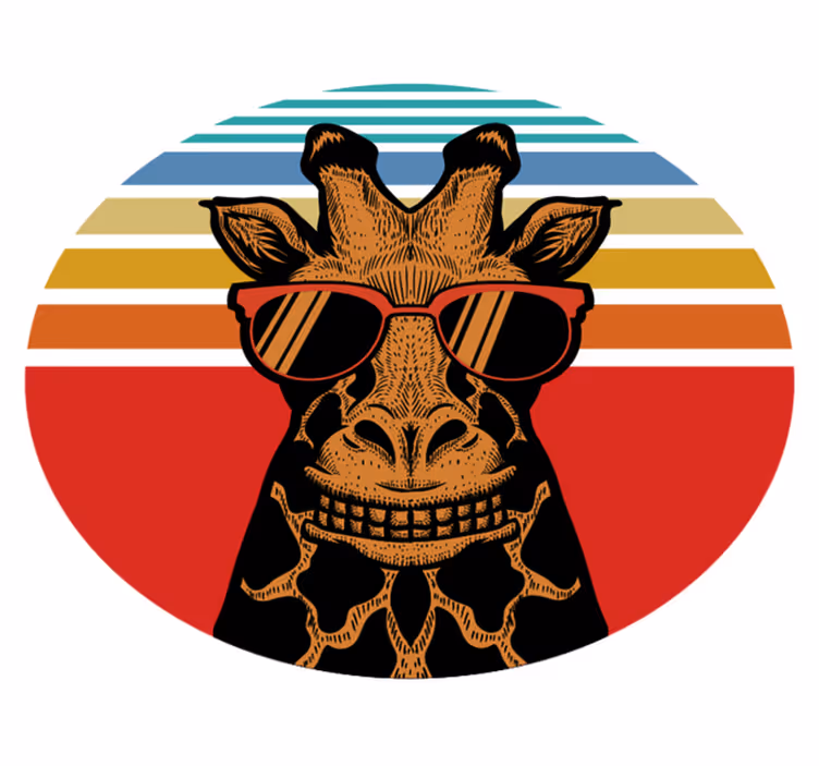 Vinyl teppich schlafzimmer hipster giraffe - TenStickers