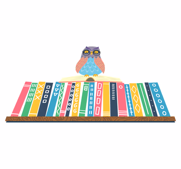 Vinyl teppich schlafzimmer mit cartoon eule und brille - TenStickers