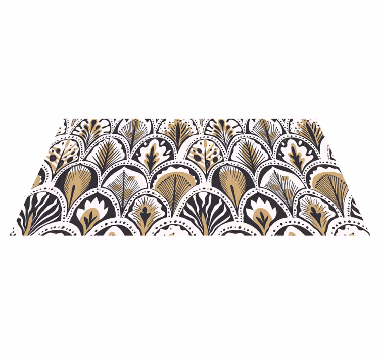Vinyl teppich schlafzimmer art deco fächer-muster - TenStickers