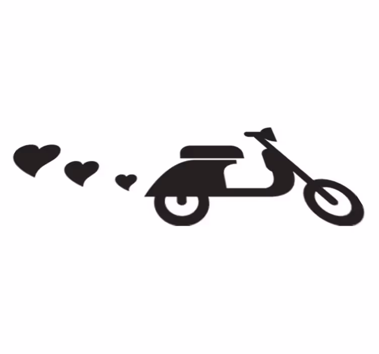 Vinyl teppich schlafzimmer motorräder und herzen - TenStickers