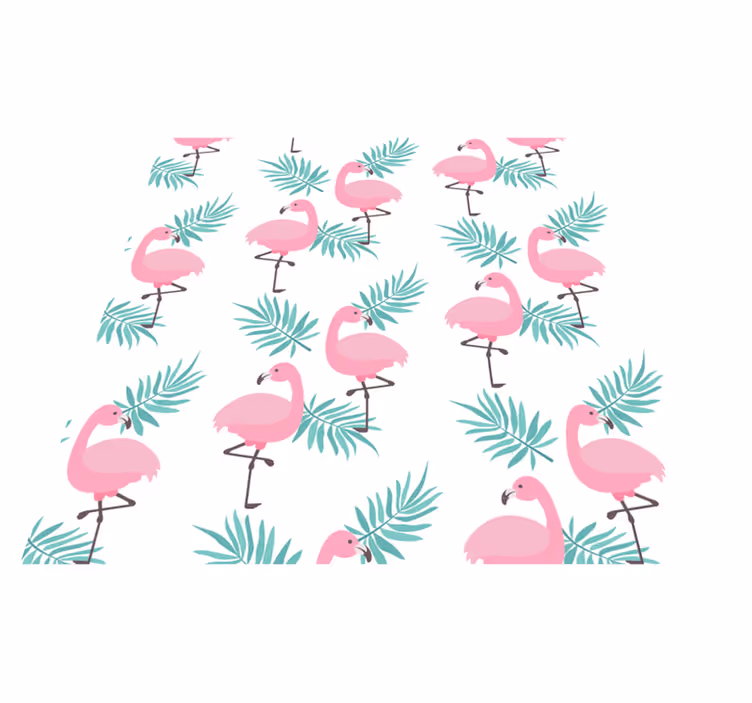 Vinyl teppich schlafzimmer mit tropischem flamenco-muster - TenStickers
