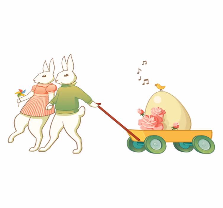 Vinyl teppich kinderzimmer mit osterhasen - TenStickers