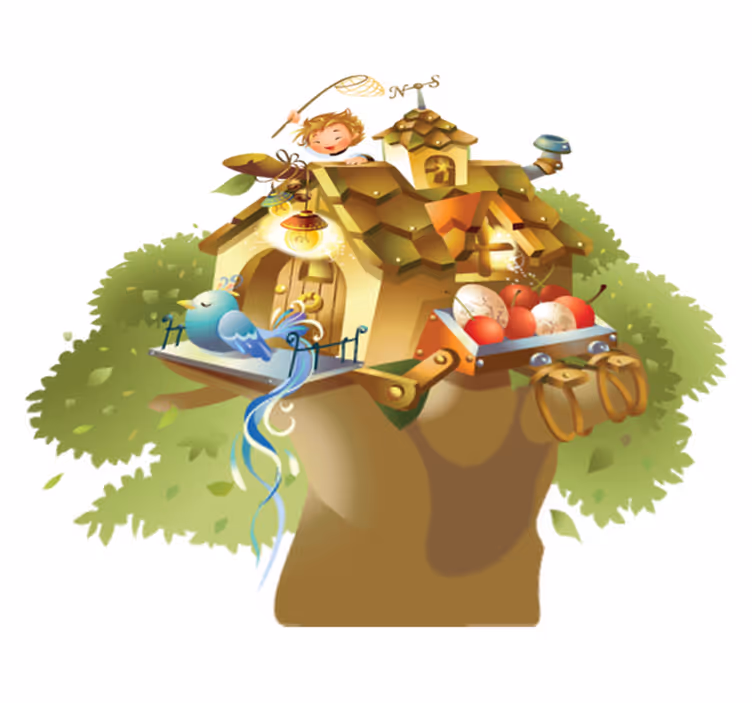 Vinyl teppich spiele kinderzimmer baumhaus design - TenStickers