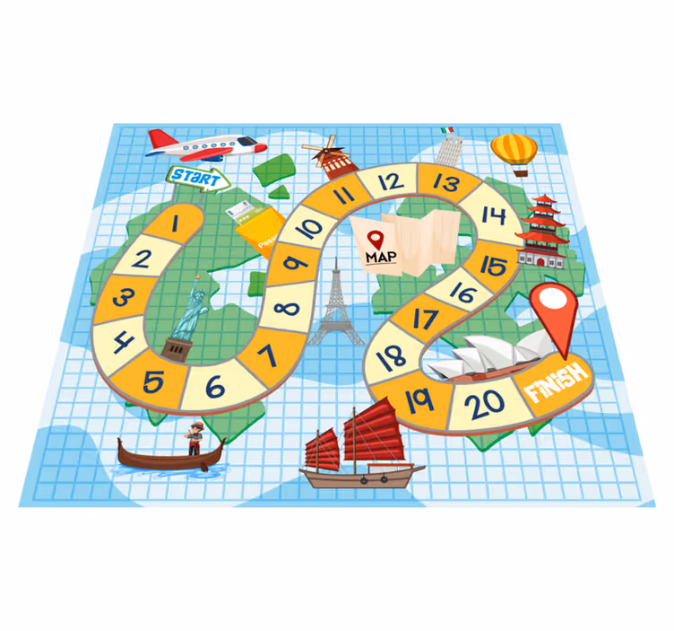 Vinyl teppich spiele spielbrettkarte - TenStickers
