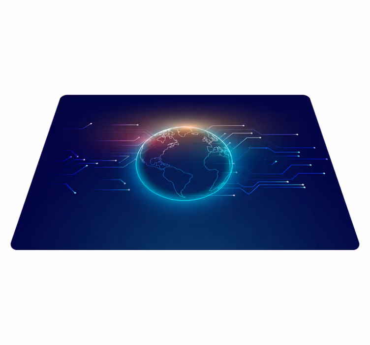 Vinyl teppich weltkarte geometrische telekommunikation - TenStickers