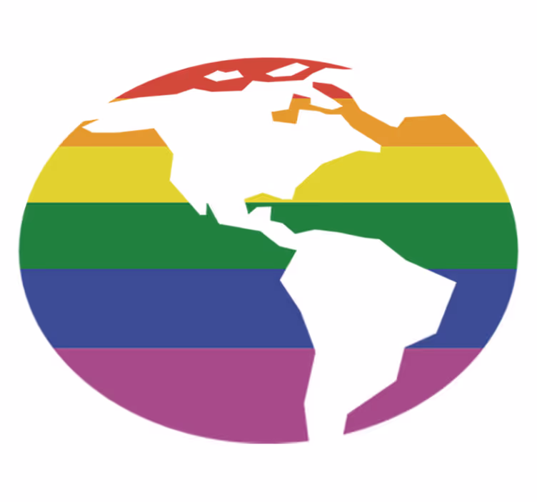 Vinyl teppich weltkarte regenbogen weltkarte - TenStickers