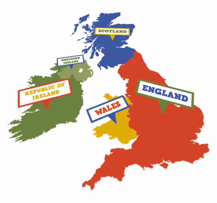 Vinyl teppich weltkarte buntes großbritannien - TenStickers