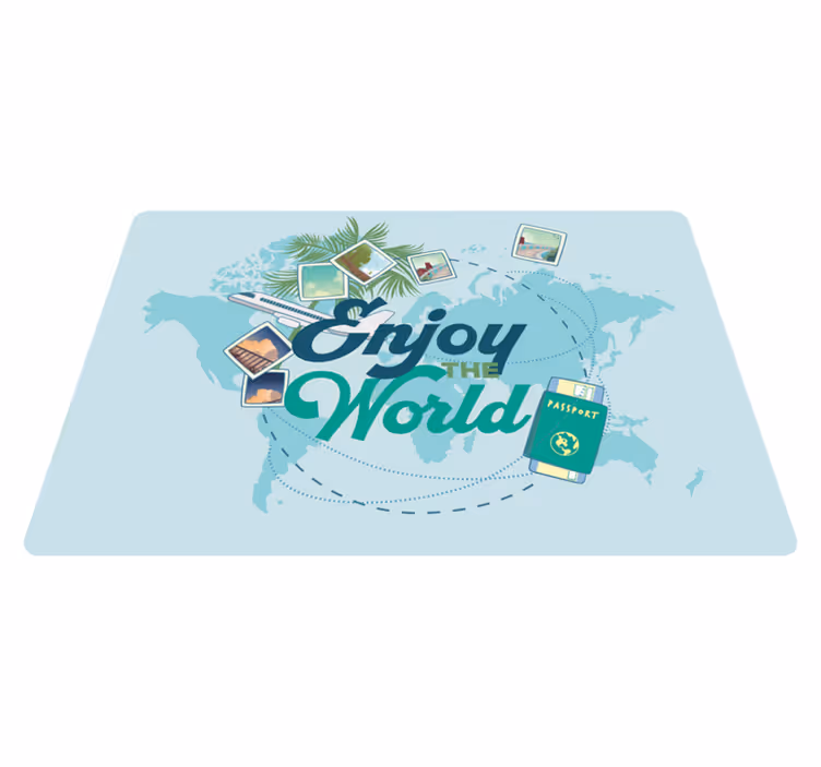Vinyl teppich weltkarte die welt genießen - TenStickers
