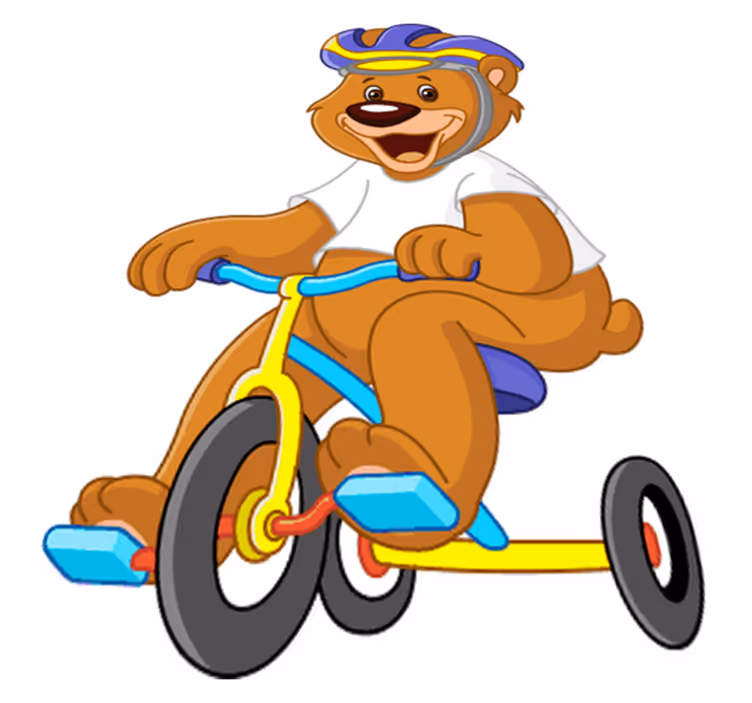 Vinyl teppich kinderzimmer mit fahrradbär design - TenStickers