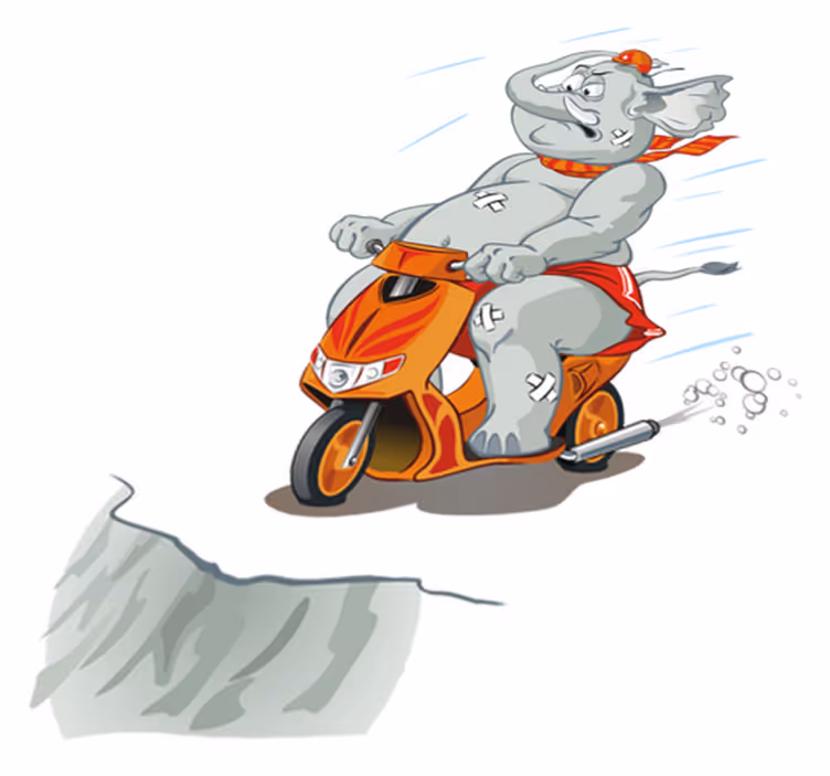 Vinyl teppich kinderzimmer elefant auf motorrad - TenStickers