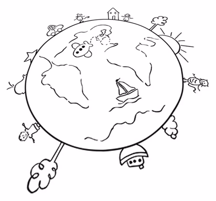 Vinyl teppich kinderzimmer weltkarte reisen - TenStickers