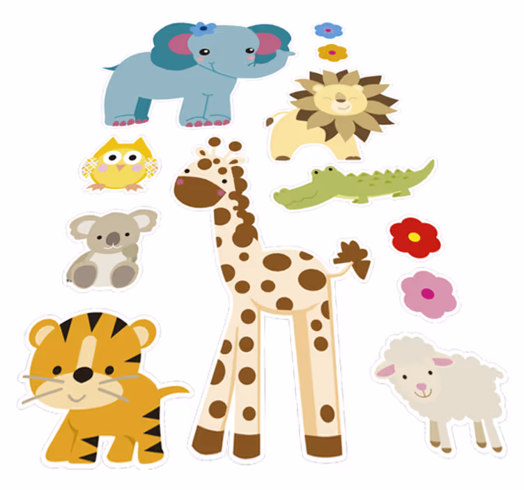 Vinyl teppich kinderzimmer dschungelaufkleber - TenStickers
