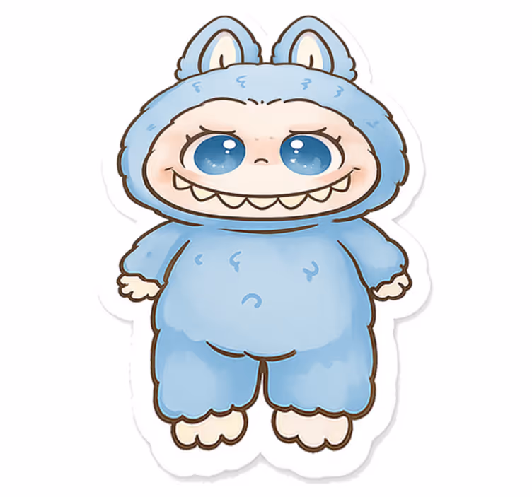 Vinyl teppich kinderzimmer blaue monsterpuppe - TenStickers