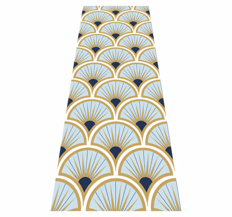 Vinyl teppich bad in blau-schattierungen im art deco stil - TenStickers