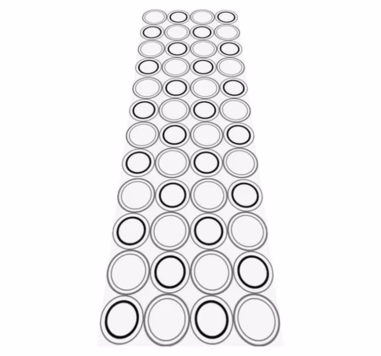 Vinyl teppich bad mit schwarzem und grauem kreismuster - TenStickers